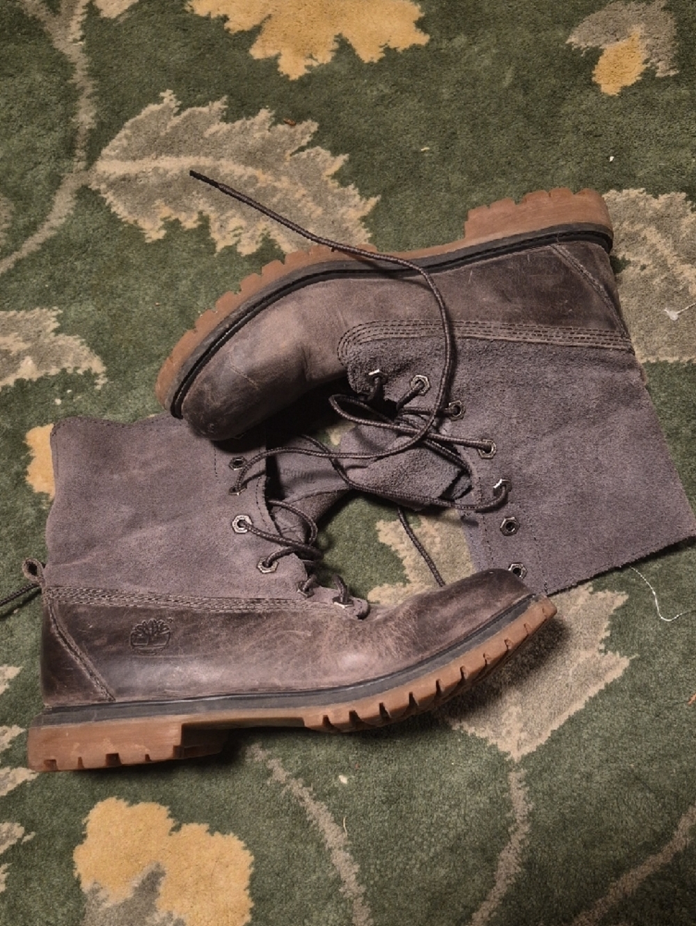 Timberland Dark Brown Suede Lace-Up Combat Boots — image 4 of 8